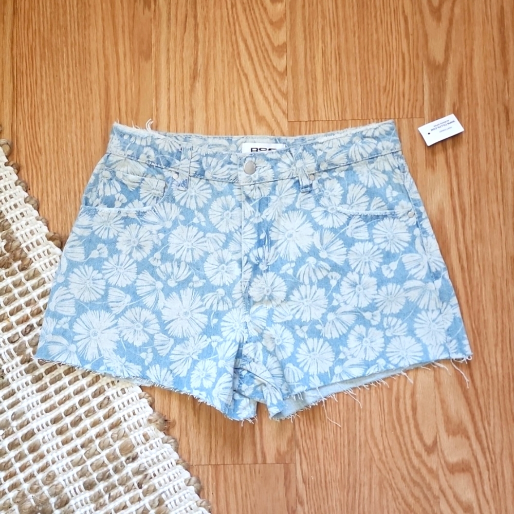 RSQ Denim Blue Floral Short